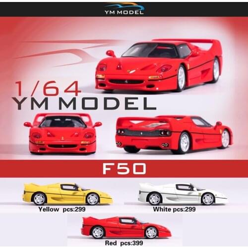 YM Model 1:64 F50 Red /yellow/white Resin Model Car