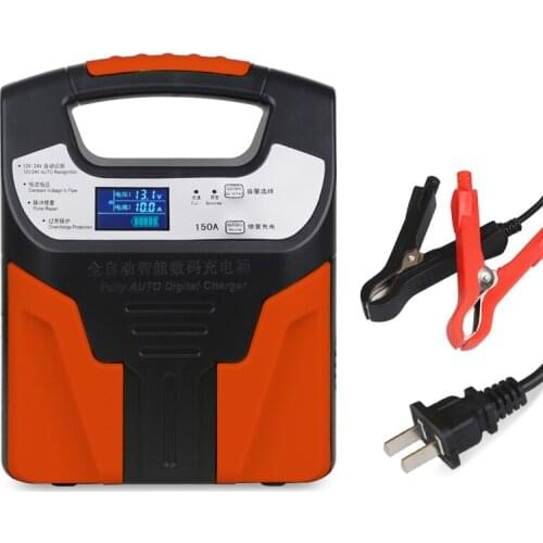 12v 24V Automatic Car Battery Charger Wet Dry Lead Acid Smart Fast Power Battery Charging Motorcycle Truck Auto LCD Display