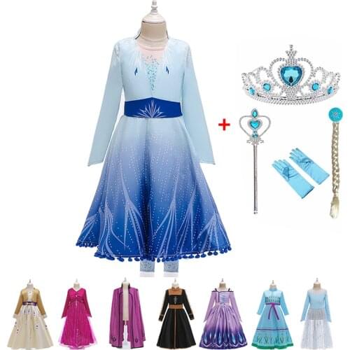 2019 New Girls Princess Dress Children Christmas Party Cosplay Costume Kids Long Sleeve Dress For Girls Vestidos