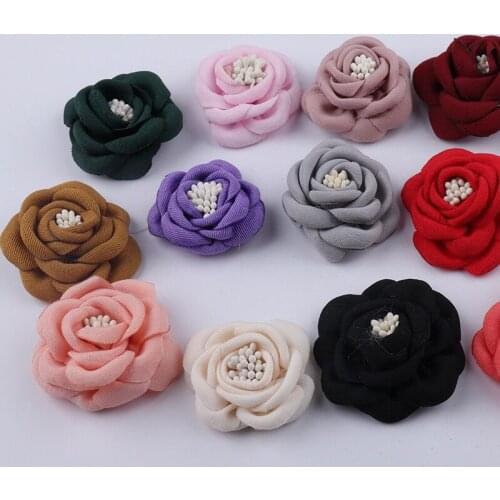 4Pcs Diy Craft Flower Patch Flower Applique Fabric Patches for Clothing Dress Hair Clothes Ornament Craft Supplie