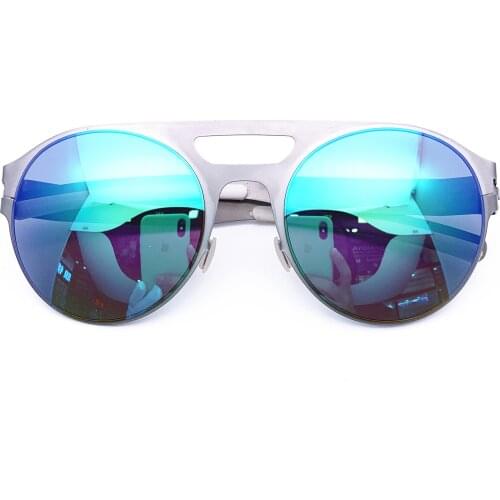 Belight Optical Brand Design Women Men Round Shape Screwless UV400 Protection Ultra light Sunglasses with Case Oculos HUDSON