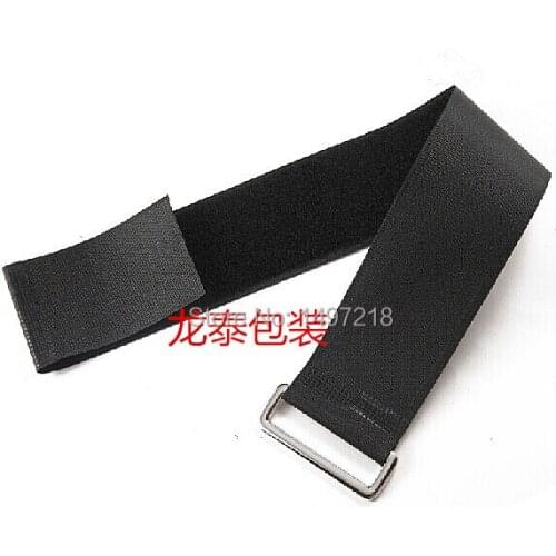 Free Shipping 2014 New 5pcs/lot 5cm x 30cm black Cable Tie Nylon Strap with Stainless Steel button Hook&Loop Tape with buckle