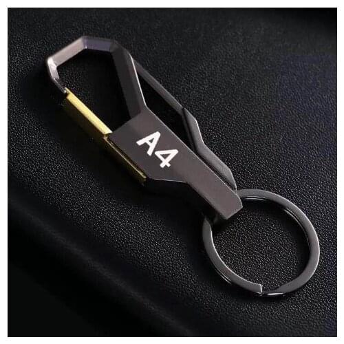 For Audi A4 A6 Q5 Q7 Q3 TT A3 A7 Q6 Car logo key chain key ring personality creative key ring room key chain key management ring