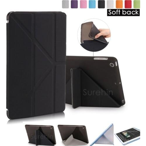 SUREH flexibl TPU soft back leather magnetic smart silicone case for apple ipad air 2 1 cover 6 stand flip slim thin skin shell
