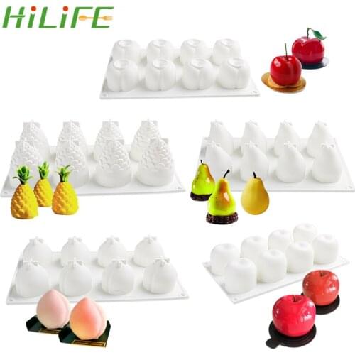 HILIFE Mousse Fondant Cake Pie Decorating 3D Fruit Series Cake Mold DIY Baking Tool Silicone Suger Craft Mould