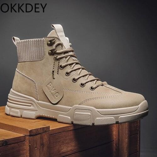 [tooling Shoes and boots combination] 2020 autumn British trend shoe mens shoes high-top mens shoes new Martin boots men boots