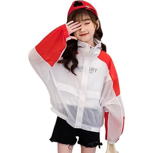 Girls Summer Coat Outerwear Patchwork Girl Coat Summer Coat Kids Casual Style Kids Clothes Girl 6 8 10 12 14