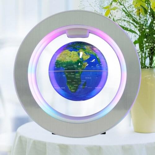 Magnetic levitation circle 4 "globe rotation LED lamp gift creative high-end household decoration a new strange toy educational