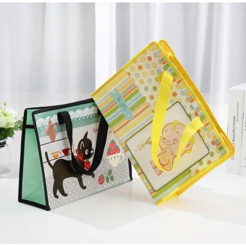 Fashion Large Capacity Shopping Bag Waterproof Reusable Foldable Non-Woven Storage Pouch Flower Print Shoulder Handbag