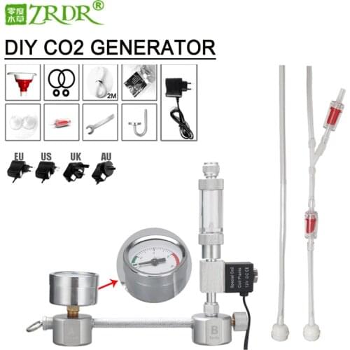 ZRDR Aquarium DIY CO2 generator system kit CO2 generator, bubble counter diffuser with solenoid valve,For / Aquatic plant growth