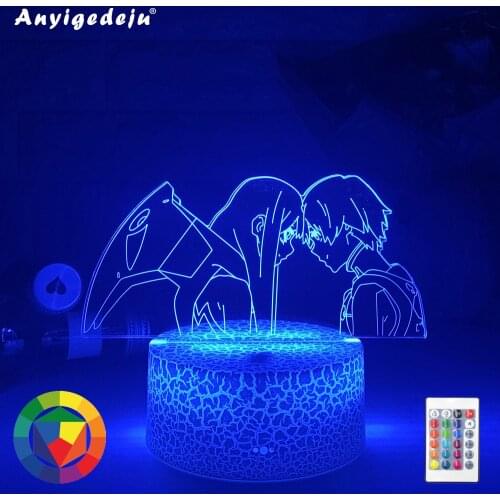 New Anime Zero Two Figure Nightlight Kids Child Girls Bedroom Decor Light Manga Gift 3d Night Light Lamp Darling In The Franxx