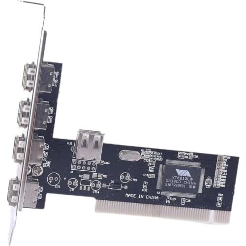PCI To USB 2.0 Plug And Play Free Drive Desktop Built-in 4+1 Adapter Card USB Expansion Practical Card