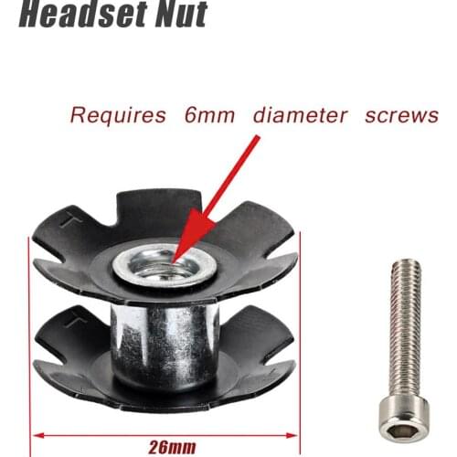 Bicycle unthreaded front fork steering gear parts MTB road bike steering pipe flange star nut 1-1/8" bicycle headset nut