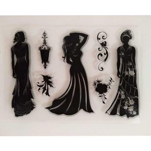 Transparent Clear Stamps Fashion Lady skirt Dress for Scrapbooking DIY Silicone Seal Photo Album Decor Embossing Folder Templat