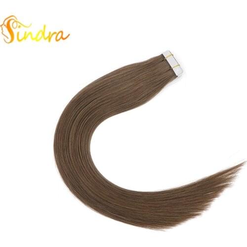 Sindra Remy Tape In Human Hair Extensions Natural Real Hair Invisible Seamless Germany Adhesive Hair Extensions