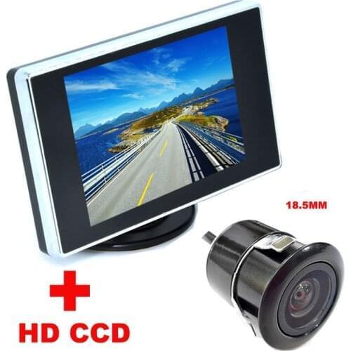 3.5 inch Color LCD Car Video Foldable Monitor Camera + Night Car CCD Rear View Camera2 in 1 Auto Parking Assistance