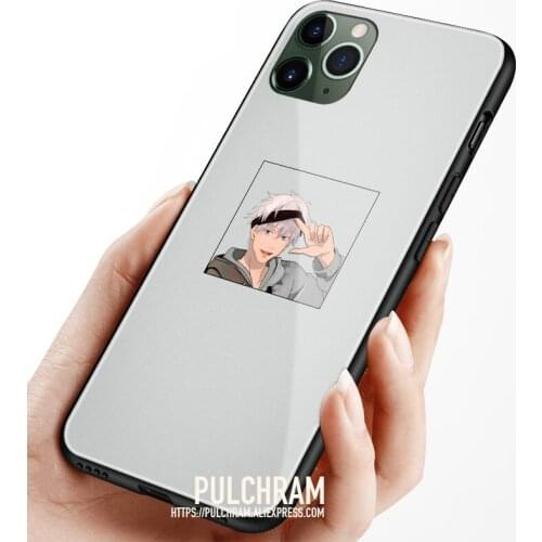 Satoru Gojo Anime Glass Soft Silicone Phone Case Cover Shell For iPhone SE 6s 7 8 Plus X XR XS 11 12 Mini Pro Max Sumsung
