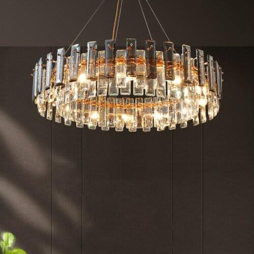 Light luxury crystal chandelier post-modern simple atmosphere living room dining room lamp high-end net red lamps