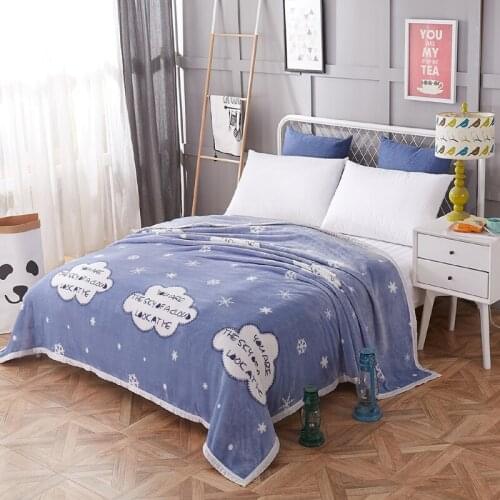 High quality Thicken plush bedspread blanket 200x230cm High Density Super Soft Flannel Blanket to on for the sofa/Bed/Car