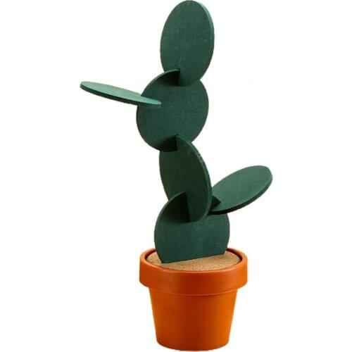 1 Set Cactus Coaster Household Heat Insulation EVA Non-slip DIY Cup Holder Mat Pads for Home Placemats Kitchen Accessories