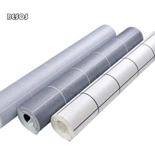 1roll/lot Simple Photo Wallpaper Modern Geometric Gray And White Lattice Mural Living Room Bedroom Creative Art Wall Wallpaper