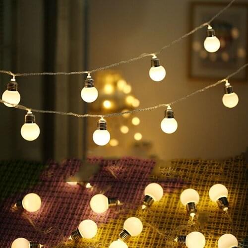 10/20 LED Globe Festoon Bulb String Light Waterproof Holiday Lighting Outdoor Christmas Wedding Party Garden Garland Lamp