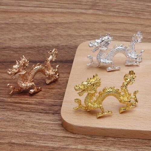 5 PCS 45*5*25mm Vintage Metal Alloy Dragon DIY Hair Accessories Connectors Charm For Jewelry making