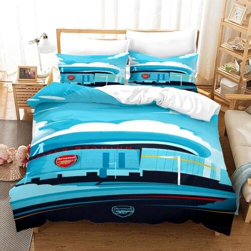 2-3 Pieces Sports Soccer Pattern Family Deluxe Bedding Set Men Teenage Boys Deluxe Down Quilt Cover Large Bedspread Pillowcase
