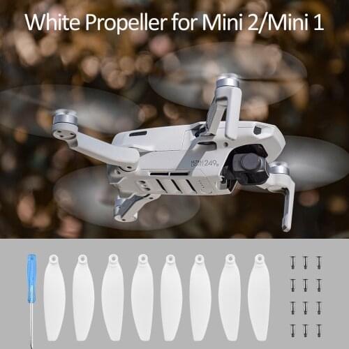 2 Pair Propeller for DJI Mini 2/Mini Drone White Low Noise Light Replacement Propeller Blades Spare for Mini 2/Mini Accessories