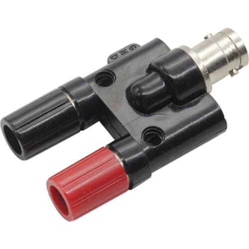 2PCS BNC female connector for two 4MM banana plugs with a center distance of 19MM for oscilloscope testing