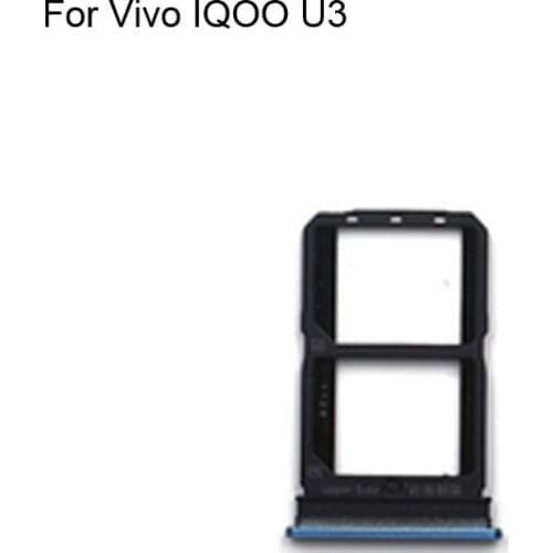 2PCS For Vivo IQOO U3 Tested Good Sim Card Holder Tray Card Slot For Vivo IQOO U 3 Sim Card Holder For Vivo IQ OO U3