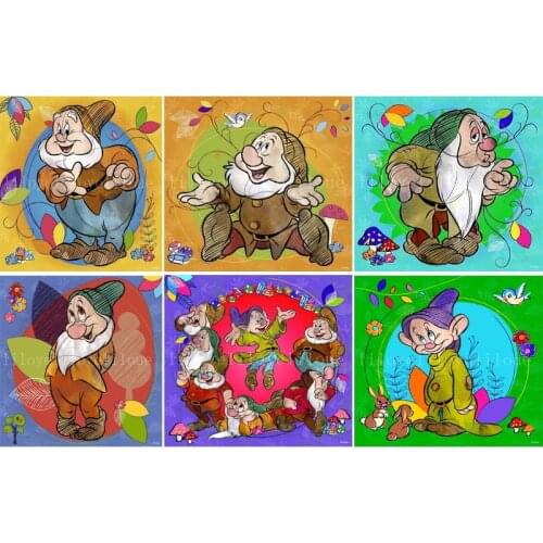 Snow White And The Seven Dwarfs Dopey 5D Diamond Painting Full Square/Round Mosaic Diamond Embroidery Cartoon Art Painting DF70