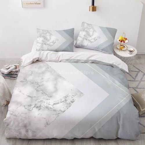 White Grey Marble Fashion Bedding Set 3d Bed Linen Quilt Duvet Cover Sets Home Textile Decor Twin Single Queen King Size Luxury