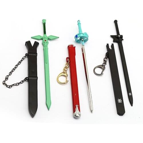 SAO Sword Art Online Sword Keychain Metal Tung people Asuna Kirito Key Ring Holder Men Personalized Chaveiro Anime Keychain