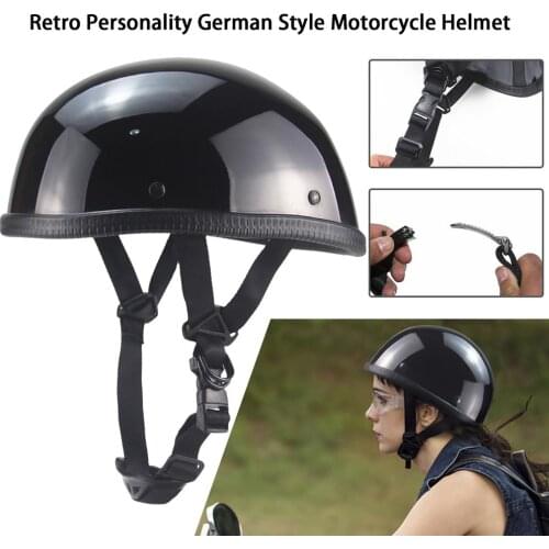Black Adult Open Face Half Helmet Moto vintage Motorcycle Motorbike Biker Riding Crash Scooter,Cruiser,Chopper