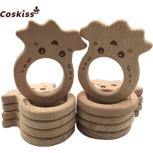 Beech Wooden Matryoshka Doll Babushka Teething Toy Beads Wood BPA Free DIY Accessories Necklace Charms