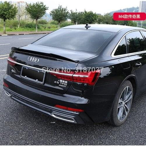 For Audi new A6 Spoiler 2019+ Exterior ABS Plastic Gloss Black Color Rear Roof Spoiler Wing Trunk Lip Boot Cover Car Styling