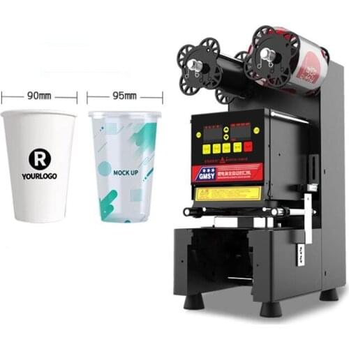 Automatic milk tea beverage teacup sealing machine plastic paper