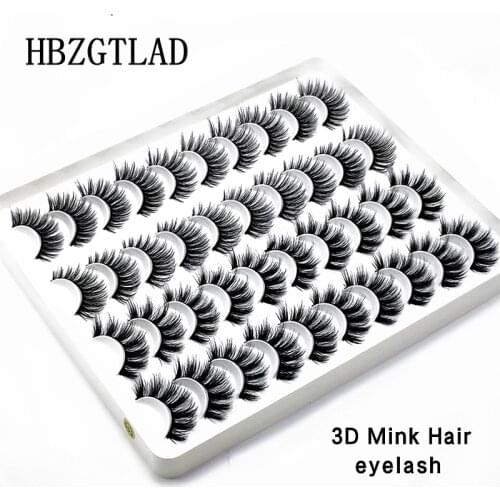 HBZGTLAD 10-23MM Mink Eyelashes 16/18/20 Pairs Handmade 3D Mink Lashes Natural Eyelashes Extended Beauty Makeup False Eyelashes