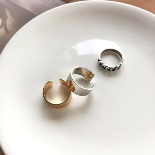Trendy Jewelry Ring 3 pcs 3 Plating Color 1 Set Popular Style Metal Alloy Opening Width Lady Finger Ring For Women Girl Gifts