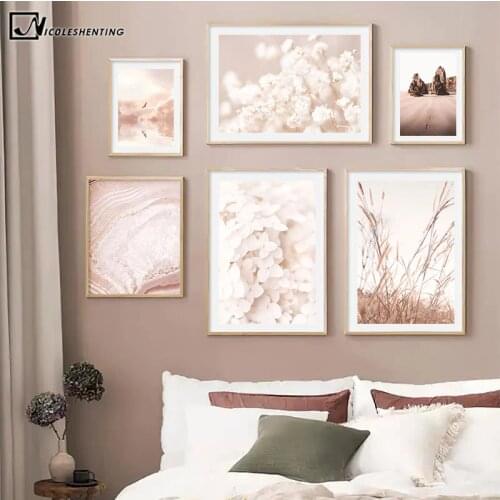 Meadow Reed Botanical Canvas Painting Nordic Style Poster Art Print Sunset Nature Landscape Wall Picture Living Room Decoration