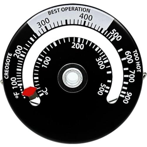 Magnetic Wood Stove Thermometer Fireplace Fan Stove Thermometer with Probe Household Barbecue Oven Temperature Meter