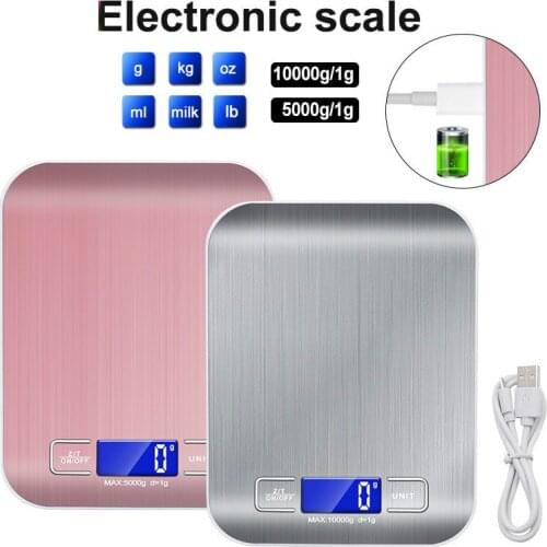 LCD Display 5kg 10kg/1g Multi-function Digital Food Kitchen Scale Stainless Steel Weighing Food Scale Cooking Tools Balance