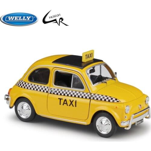 WELLY 1:24 Model Car Simulation Alloy Metal Toy Car Childrens Toy Gift Collection Model Toy Gifts Nuova Fiat 500