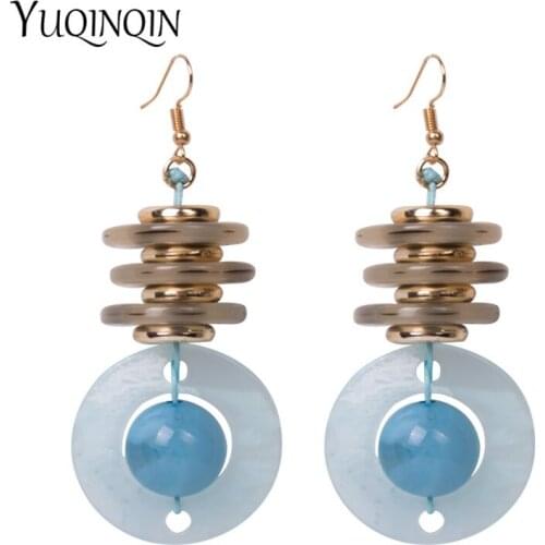 Fashion Acrylic Handmade Drop Earrings for Women Statement Big Cute Long Earings Korean Resin Round Big Earring Wholesale