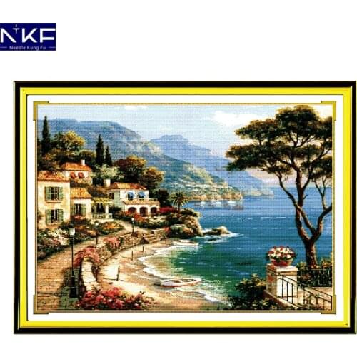 NKF Harbor of Love Cross Stitch 11CT 14CT Cross Stitch Sets Handmade Painting Cross Stitch Kits Embroidery Needlework Home Decor