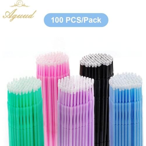 Disposable Microbrushes for Eyelash Extension Makeup Brush Individual Lash Removing Swab Micro Brush For Eyelash Extension Tools
