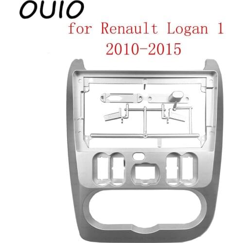OUIO 9 inch car dashboard Double Din DVD frame decoration kit dashboard panel suitable for Renault Logan 1 2010-2015 frame