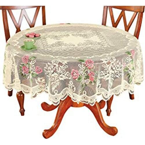 OUNEED 2019 NEW White Square Round Embroidered Tablecloth Cover Lace Tablecloth Home Party Decor Rectangular Round Tables