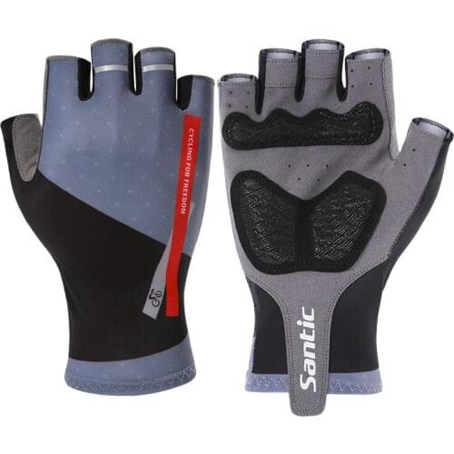 Santic Cycling Half Finger Outdoor Glove Sports Anti Slip Gel Pad Bicycle Road MTB Bikes Gloves Shockproof Breathable